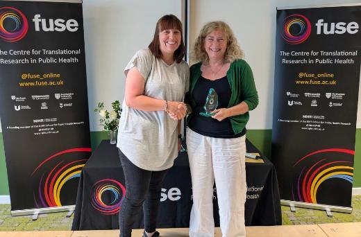Pam Graham congratulating Felicity Shenton