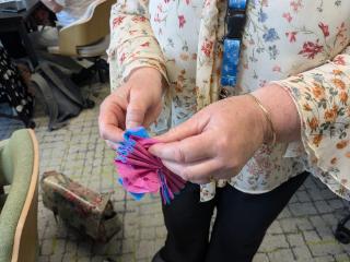 Creating and connecting during the Romany paper flower making